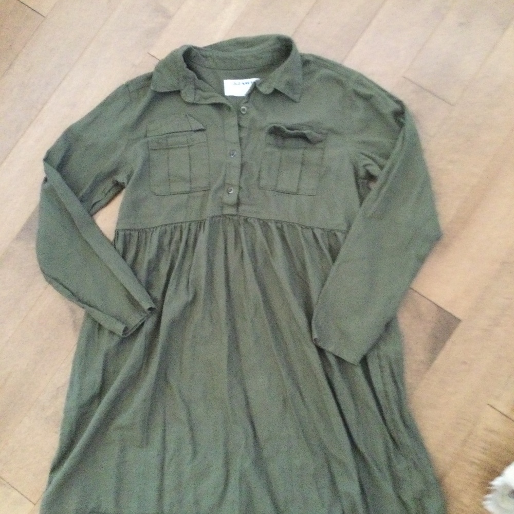 Girls half button up dress